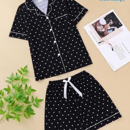 Пижама Saimeiqi (S-XL) 6099 black (лето) Saimeiqi 6099 black