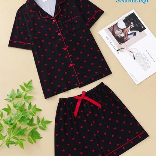 Пижама Saimeiqi (S-XL) 6099-1 black (лето) Saimeiqi 6099-1 black