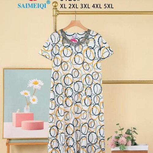 Ночнушка Saimeiqi (XL-5XL) 6126 white (лето) Saimeiqi 6126 white