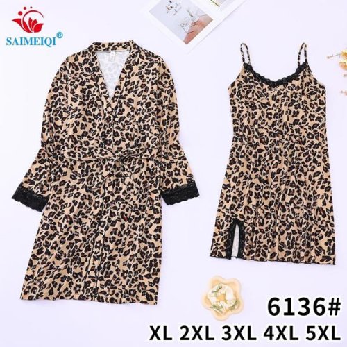 Пижама Saimeiqi (XL-5XL) 6136 beige (лето) Saimeiqi 6136 beige