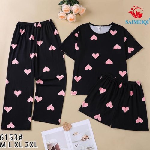 Пижама Saimeiqi (M-2XL) 6153 black (лето) Saimeiqi 6153 black