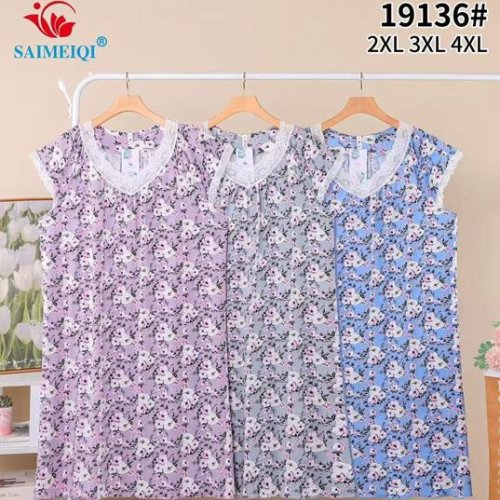 Ночнушка Saimeiqi (2XL-4XL) 19136 grey (лето) Saimeiqi 19136 grey