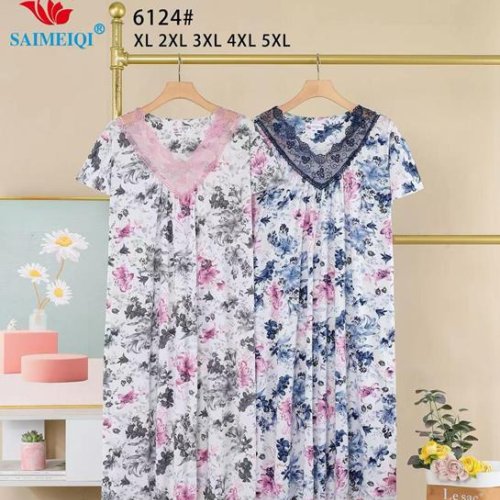 Ночнушка Saimeiqi (XL-3XL) 6124 pink (лето) Saimeiqi 6124 pink