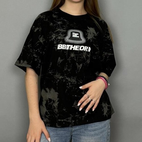 Футболка Delfinka (140-180) 48106 black (лето) Delfinka 48106 black