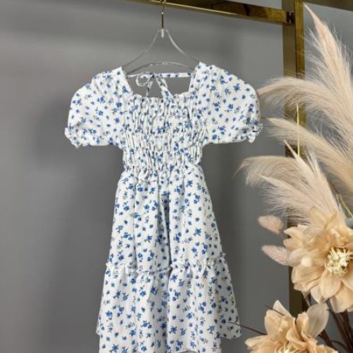 Платье Delfinka (104-128) 550 white-blue (лето) Delfinka 550 white-blue