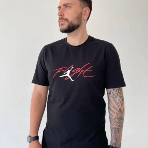 Футболка Madoka (M-3XL) 1063 black (лето) Madoka 1063 black
