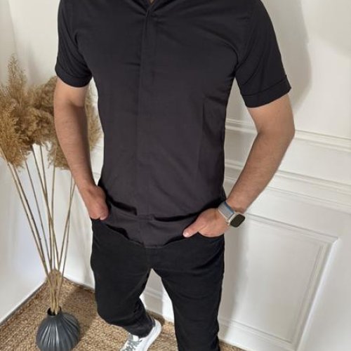 Рубашка Nik (S-2XL) 56169 black (лето) Nik 56169 black