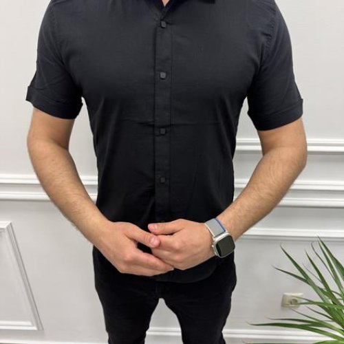 Рубашка Nik (M-2XL) 56179 black (лето) Nik 56179 black