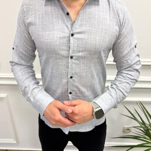 Рубашка Nik (S-2XL) 56188 l.grey (деми) Nik 56188 l.grey