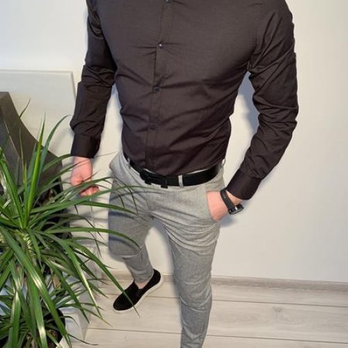 Рубашка Nik (3XL-6XL) 56191 black (деми) Nik 56191 black