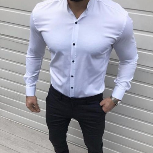 Рубашка Nik (3XL-6XL) 56193 white (деми) Nik 56193 white