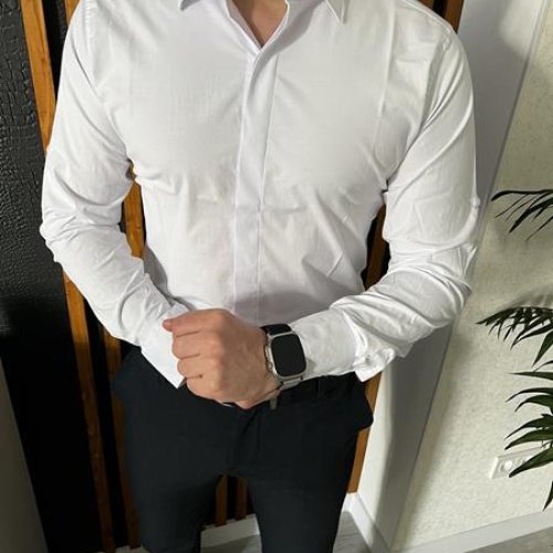 Рубашка Nik (S-2XL) 56201 white (деми) Nik 56201 white
