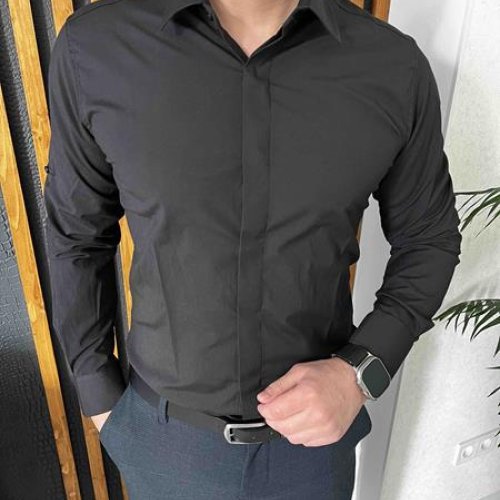 Рубашка Nik (S-2XL) 56202 black (деми) Nik 56202 black