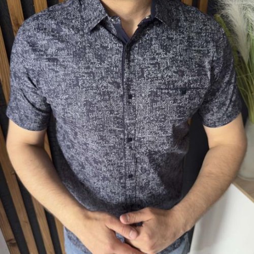 Рубашка Nik (M-2XL) 56216 black (лето) Nik 56216 black