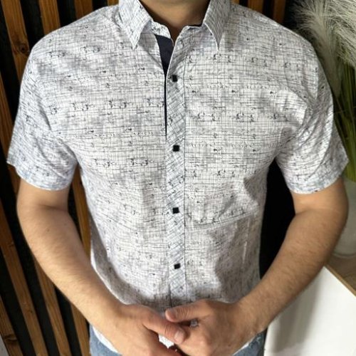 Рубашка Nik (M-2XL) 56217 white (лето) Nik 56217 white