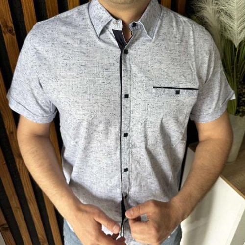 Рубашка Nik (M-2XL) 56218 l.blue (лето) Nik 56218 l.blue