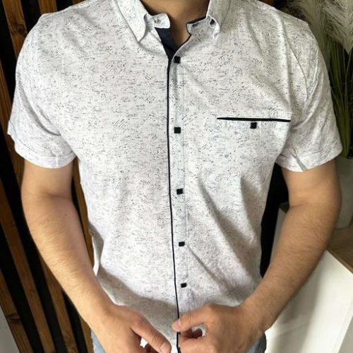 Рубашка Nik (M-2XL) 56219 white (лето) Nik 56219 white