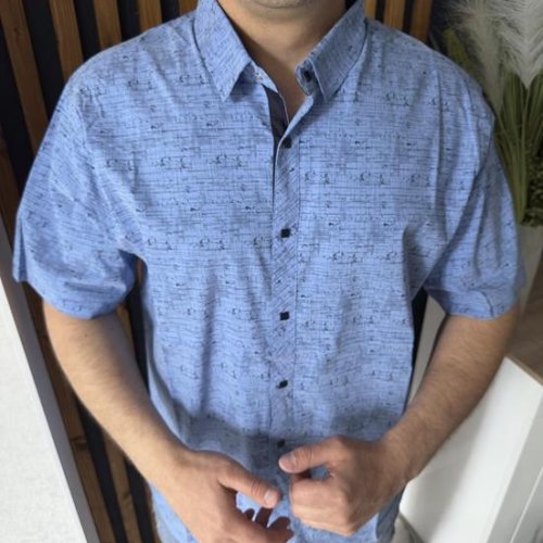 Рубашка Nik (3XL-6XL) 56222 l.blue (лето) Nik 56222 l.blue