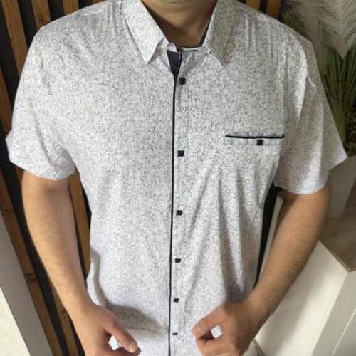 Рубашка Nik (3XL-6XL) 56224 white (лето) Nik 56224 white