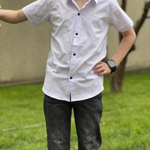 Рубашка Nik (6-11) 56259 white (лето) Nik 56259 white