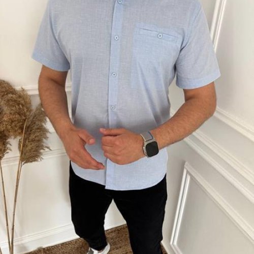 Рубашка Nik (M-2XL) 56274 l.blue (лето) Nik 56274 l.blue