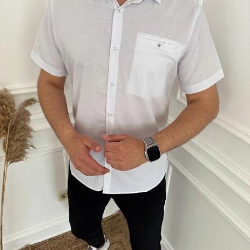 Рубашка Nik (M-2XL) 56277 white (лето) Nik 56277 white