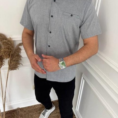 Рубашка Nik (3XL-6XL) 56280 grey (лето) Nik 56280 grey
