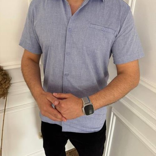 Рубашка Nik (3XL-6XL) 56281 blue (лето) Nik 56281 blue