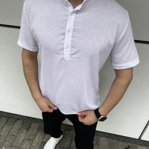 Рубашка Nik (M-2XL) 56285 white (лето) Nik 56285 white