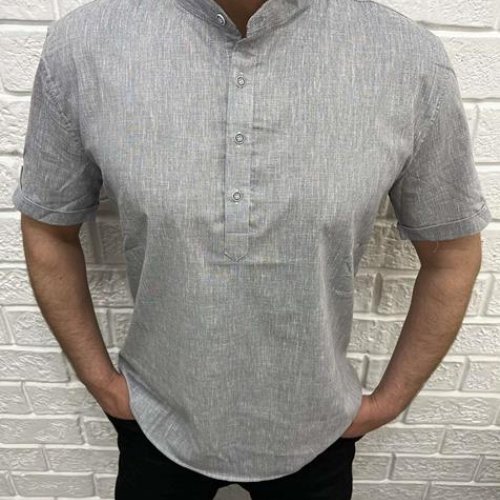 Рубашка Nik (M-2XL) 56287 grey (лето) Nik 56287 grey