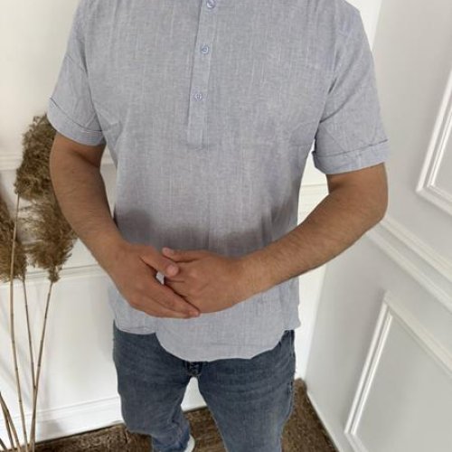 Рубашка Nik (M-2XL) 56290 grey (лето) Nik 56290 grey