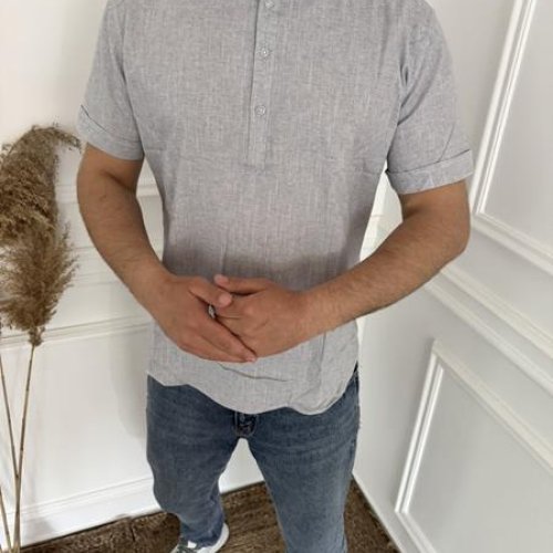Рубашка Nik (M-2XL) 56291 grey (лето) Nik 56291 grey
