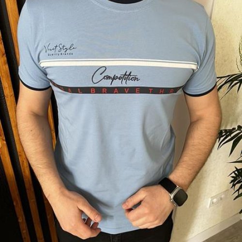 Футболка Nik (2XL-5XL) 56345 l.blue (лето) Nik 56345 l.blue