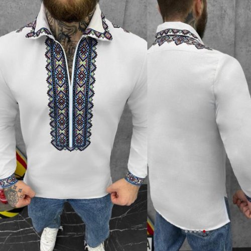 Вышиванка Nik (48-56) 56372 white (деми) Nik 56372 white