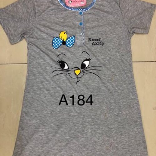 Ночнушка Punky (XL-5XL) A184 grey (лето) Punky A184 grey