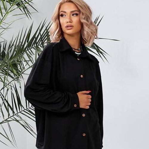 Рубашка WideRange (42-52) 851 black (деми) WideRange 851 black