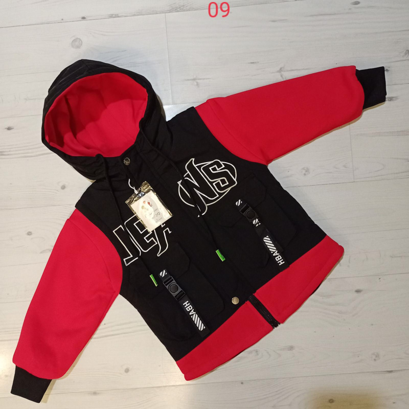 Куртка Malibu2 (120-150) 09 black-red (деми)