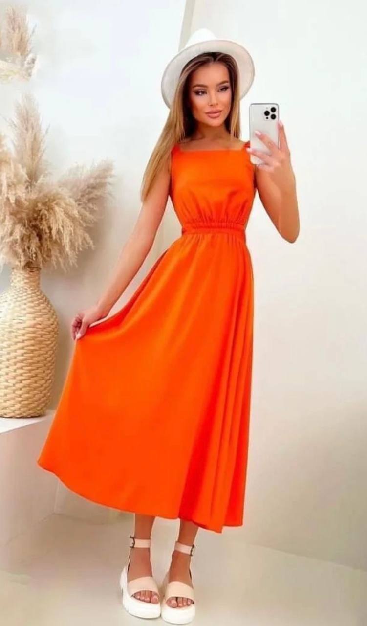 Платье EVA (42-48) 105 orange (лето)