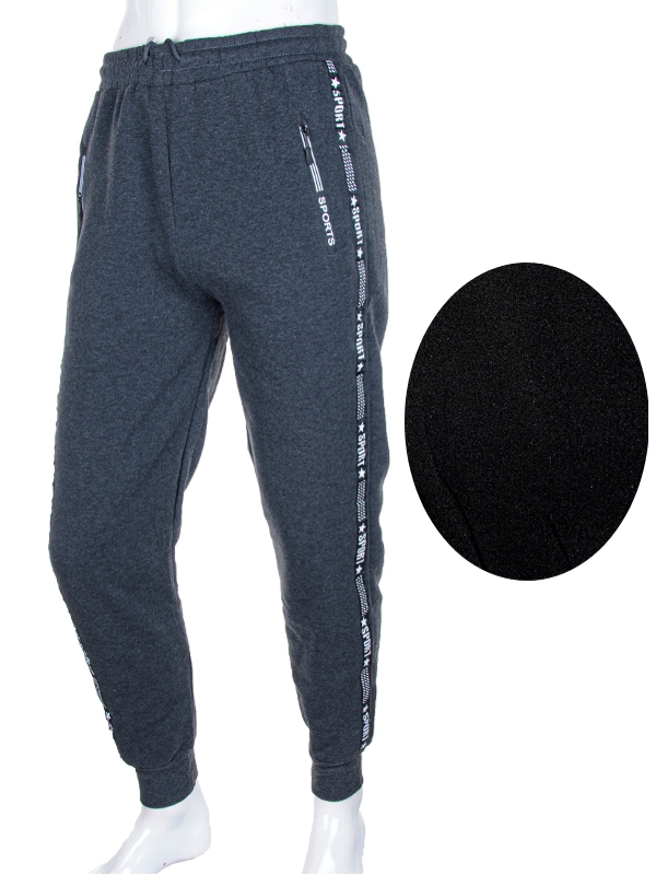 Штаны спорт BIG clothes (L-3XL) 6121-144 mix (зима)