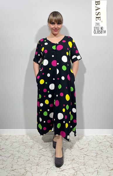 Платье BASE (XL-5XL) CL8581 black (лето)
