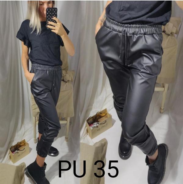 Штаны SvedaJin (M-3XL) PU35 black (зима)