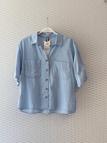 Рубашка New Season (S-XL) 8562 l.blue (лето)