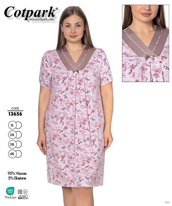 Ночнушка Cotpark (XL-4XL) 13656 pink (лето)
