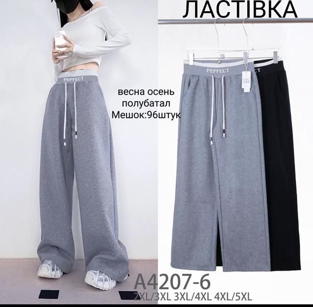 Штаны спорт Redoor (2XL-5XL) A4207-6 black (деми)