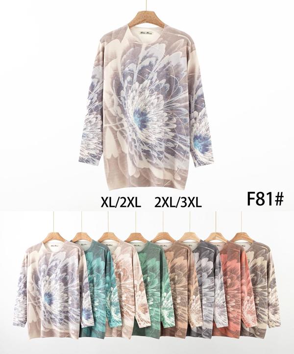 Свитер KissMe (XL-3XL) F81 mix (деми)