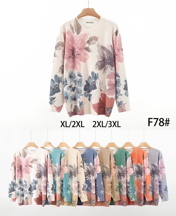 Свитер KissMe (XL-3XL) F78 mix (деми)