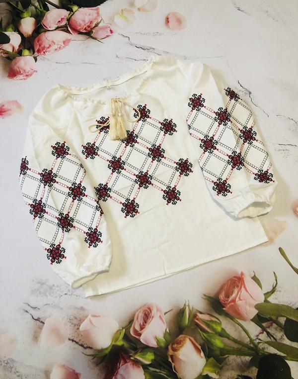 Вышиванка Moda school (128-146) M63 milk (деми)