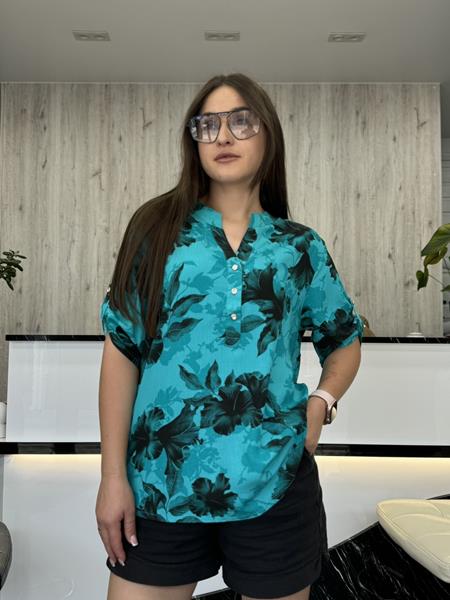 Рубашка JJF (2XL-5XL) 1100 blue (лето)