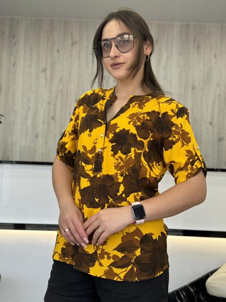 Рубашка JJF (XL-4XL) 965 yellow (лето)
