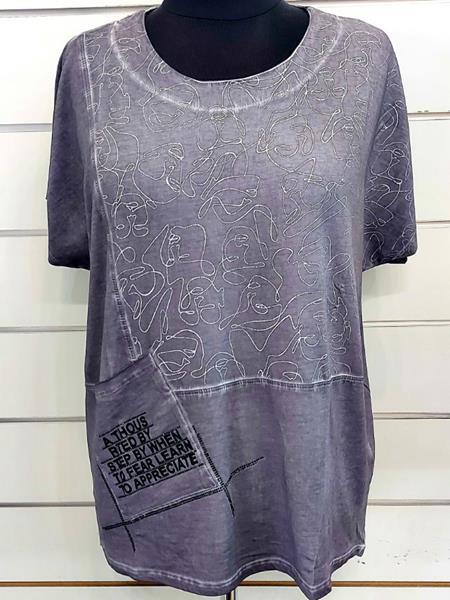 Футболка Julia (46-50) JL106 grey (лето)